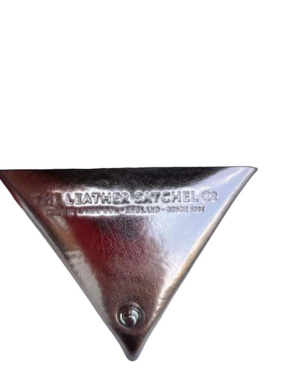 The Leather Satchel Co. Rose Gold Leather Triangle Coin Pouch